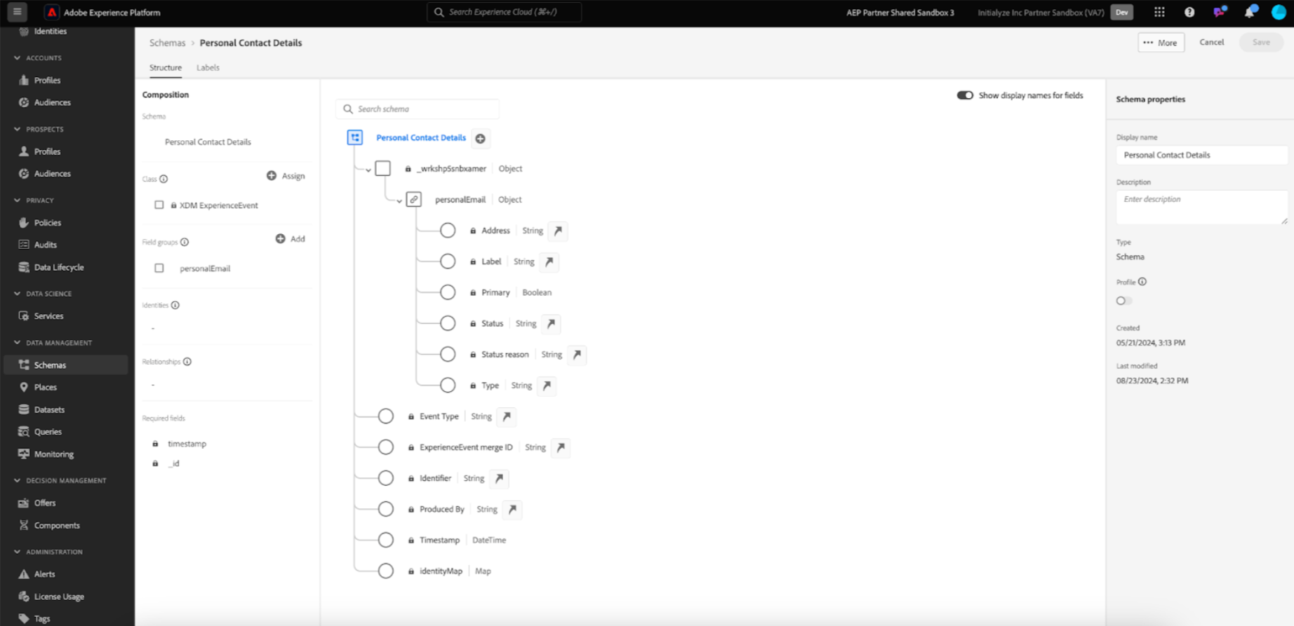 AEP-Schema-Personal-contact-details