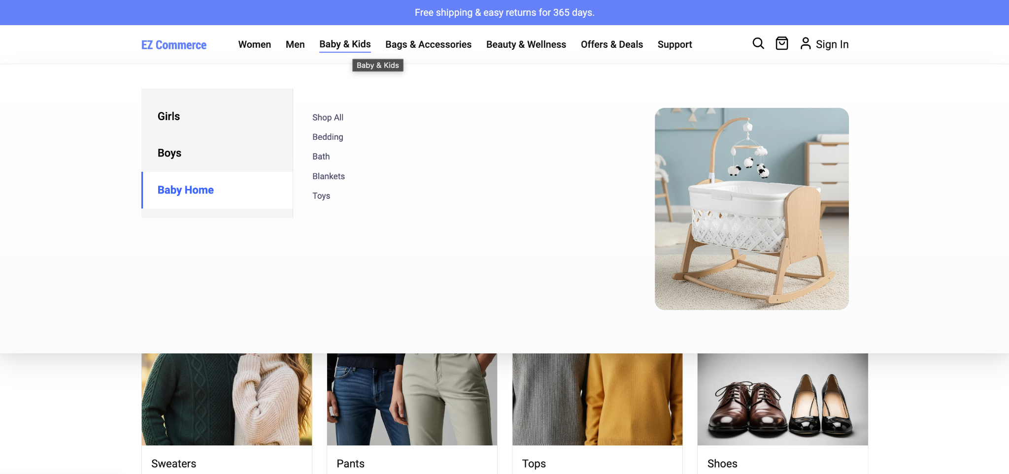 EDS secondary nav baby tabs 2 - publish view